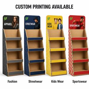 Support d'affichage en carton FUSSEN pour t-shirts et vêtements, présentoir de comptoir portable, montage facile pour les magasins de détail - Product Image 6