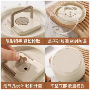 304 Stainless Steel Insulated Lunch <b>Box</b> Cylinder Seal Lid Off White Bento <b>Box</b> For Office Students Food Storage - Product Image 5