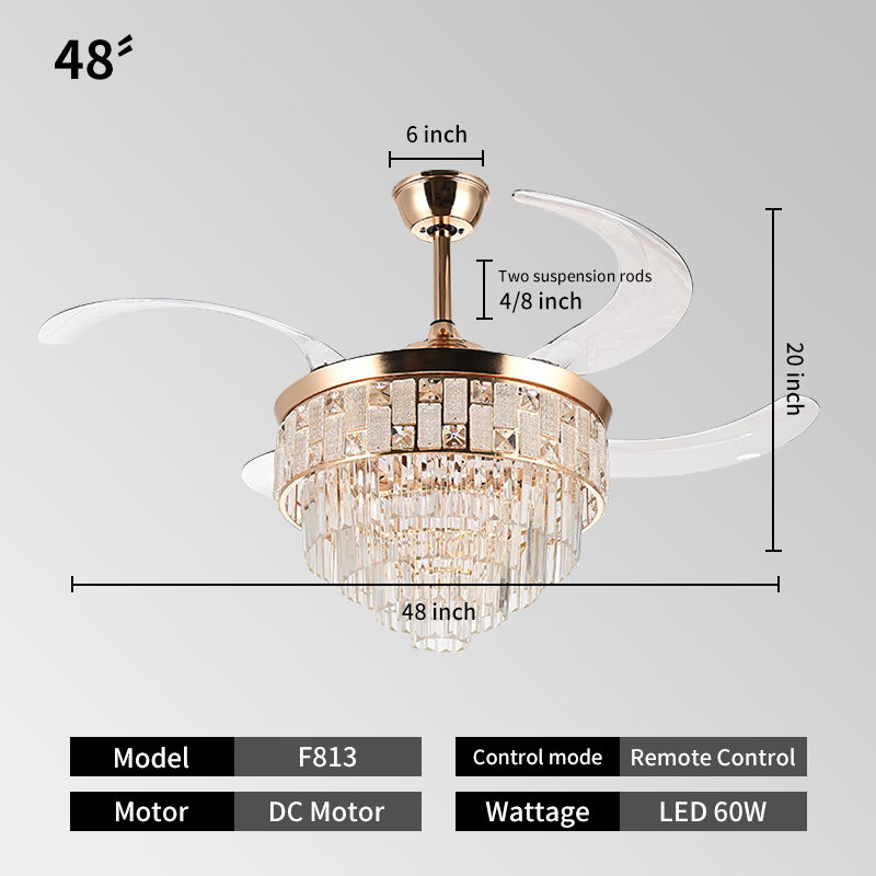 Gold-48INCH คริสตัล