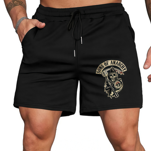 Pantalones Cortos Deportivos Casuales para Hombre, Negros, Gruesos, con Estampado de Logotipo Personalizado, de Poliéster/Nailon, Transpirables, para Gimnasio - Product Image 2