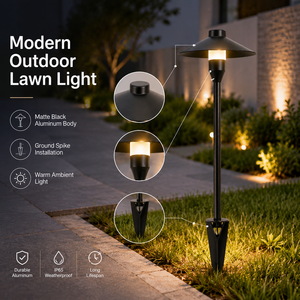 Modern Outdoor Lawn Lamp Aluminum IP65 Waterproof Led Garden <b>Light</b> With Spike 5W Warm White Outdoor Pathway Lighting - Product Image 2