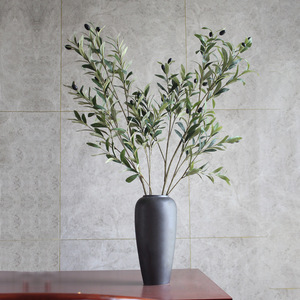 Branches d'<span class=keywords><strong>olivier</strong></span> artificielles de qualité supérieure, verdure synthétique réaliste pour hôtel de luxe, hall, restaurant, vase - Product Image 4