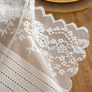 Chemin de table en dentelle blanche tissée, nappe rectangulaire décorative pour fête de Noël, banquet de mariage, fête à domicile, anniversaire - Product Image 6