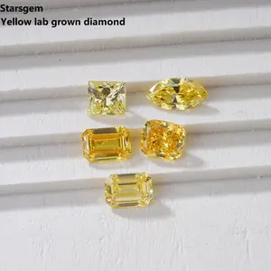 starsgem批发花式漂亮黄色CVD HPHT 0.083 ~ 0.64ct VS不同切割实验室生长钻石