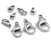 Fermoirs mousquetons en acier inoxydable pour bracelets, accessoires de fabrication de bijoux, finition polie haute brillance