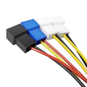 <span class=keywords><strong>Hub</strong></span> de ventilateur à contrôle de tension 4 ports <span class=keywords><strong>Molex</strong></span> 4 broches vers 4x 3/4 broches avec interrupteur manuel à 3 vitesses (5V/7V/12V) pour le refroidissement du PC - Product Image 5