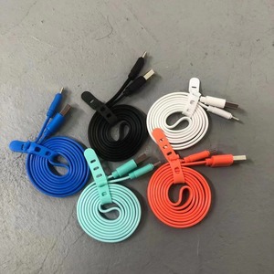 สายดาต้าแบบแบน Type C-type C Micro USB 1 เมตร ชาร์จเร็ว สำหรับโทรศัพท์มือถือ ปลอกหุ้ม TPE สีสันสดใส - Product Image 1