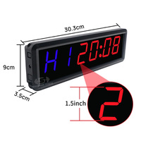 Reloj de pared Digital grande de 15 "para gimnasio, temporizador de entrenamiento de intervalo con barra de progreso de tiempo, cuenta regresiva/cronómetro ascendente