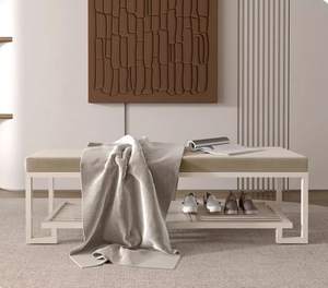 Zapatero integrado de estilo chino, Banco de entrada de cuero, gabinete de zapatos para el nuevo hogar, taburete de viento para mantequilla, otomanos para apartamento - Product Image 4