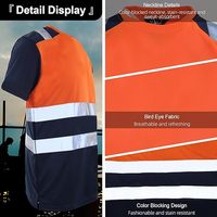 T-shirt da Lavoro Riflettente di Classe 2, Manica Corta, Traspirante, Alta Visibilità per Uomo, Operai Stradali e Controllo del Traffico