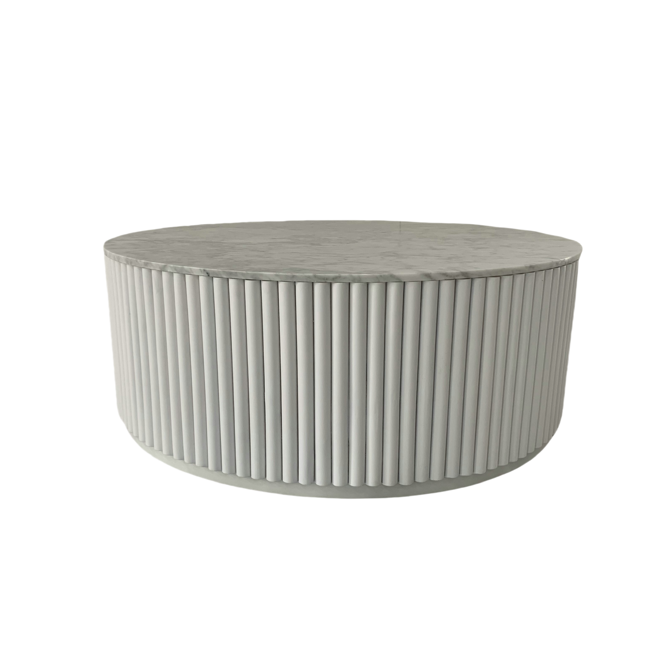 Light Gray Marble Top with White Base
