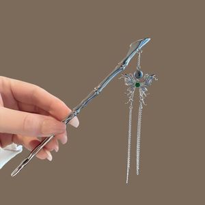 Liquid Butterfly Tassel Hairpin Hair Stick Hair <b>Accessory</b> Women's Y2K Chinese Style Hairpin Temperament <b>Braided</b> Hairpin Headwear - Product Image 2