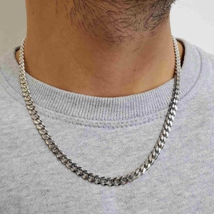 สร้อยคอเงินแท้ 5 มม. ลาย Cuban Link สีทอง  แบบไมอามี่ เงินสเตอร์ลิง 925 สร้อยคอผู้ชาย สไตล์ฮิปฮอป สำหรับสร้อยคอเงินผู้ชาย เครื่องประดับคุณภาพ - Product Image 5