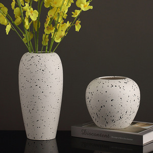 Modern Resin <b>Vase</b> Large Diameter Minimalist Design Tabletop Decorative Flower Container - Product Image 4