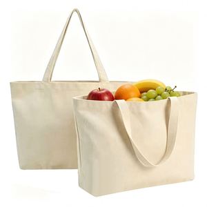 High Quality 12Oz Cotton <b>Canvas</b> <b>Tote</b> With Your Logo Reinforced Handles Heavy-Duty Grocery Bag for Supermarket - Product Image 2