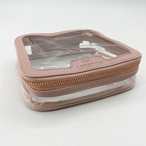 Nuovo arrivo in pelle doppia cerniera in pvc trasparente sacchetto cosmetico di bellezza di trucco di caso - Product Image 2