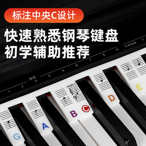 Silicone Piano Note Strip Keyboard Stickers 88 <b>Keys</b> Non-Adhesive Musical Notes Staff <b>Labels</b> For Electric Piano - Product Image 3