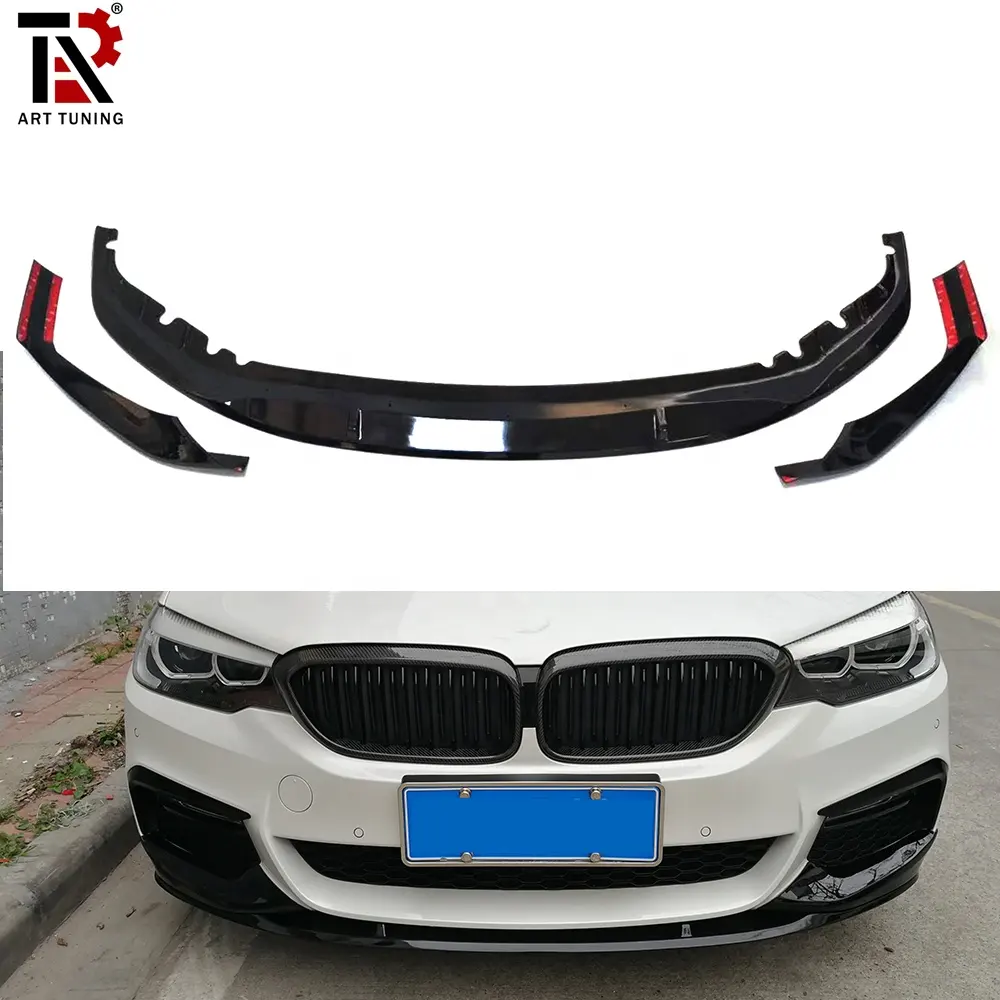 M Sport Gloss Black Front Bumper Lip Wrap Angle For 5 Series G30 2018 UP