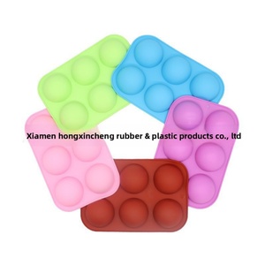 Moule à gâteau en silicone de qualité alimentaire, demi-sphère, 6 pièces, petit format, résistant au four, pour mousse, pudding, chocolat, pâtisserie, dessert - Product Image 2