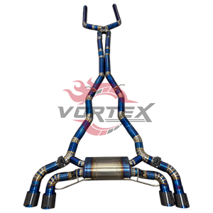 Sistema de Escape Ligero de Alto Rendimiento Vortex Blue Burnt Titanium Alloy para BMW M8, Ajuste Universal, 1.2 mm, 24 Meses - Product Image 1