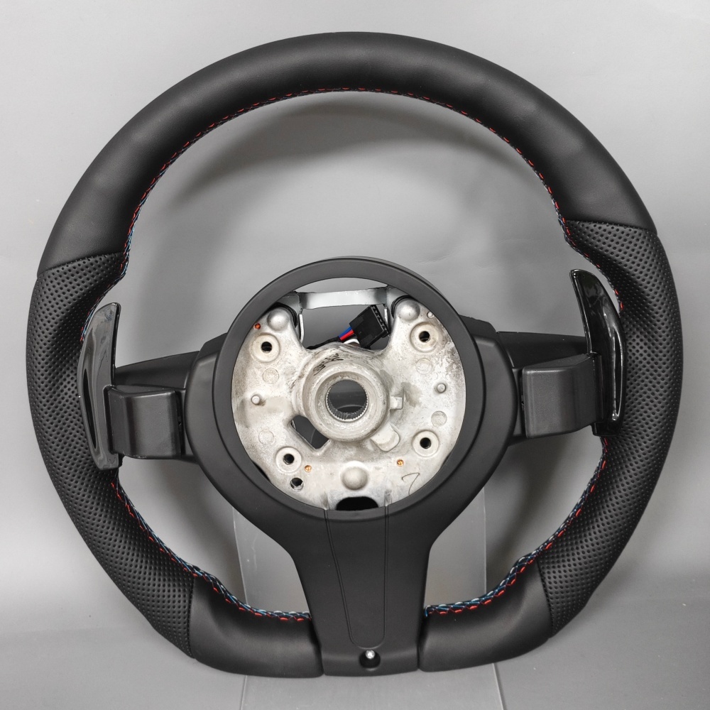 Custom Black Leather Steering Wheel (BMW Fitment), photo 6