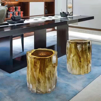 TT OEM & ODM personnalisé Offre Spéciale mode luxe décorations de salon en bois époxy résine tabouret chaise pour table à thé