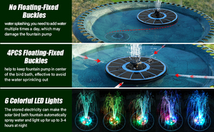 Solar Fountain <strong>Pump</strong> with Battery Backup <strong>Garden</strong> Bird Bath Fountain <strong>Pump</strong> 7V Submersible Solar <strong>Water</strong> Fountain <strong>Pump</strong> - Product Image 6