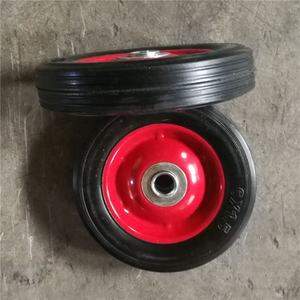 Roue en caoutchouc solide durable de <span class=keywords><strong>6</strong></span> pouces diamètre de 150mm <span class=keywords><strong>6</strong></span> "x 1.5" produit en caoutchouc de jante en acier rouge - Product Image 3