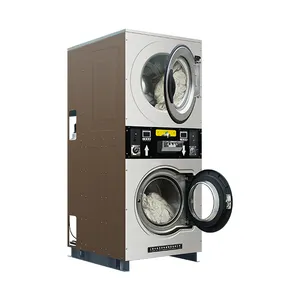 Mesin cuci otomatis dioperasikan koin industri terlaris 12kg hingga 20 kg kapasitas cuci mesin kering cuci Laundry