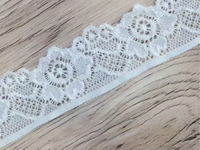 Ruban élastique en nylon et spandex Zeal Custom de 3,5 cm, bande étroite pour emballage, dentelle blanche, garniture pour lingerie, tissu pour robe, broderie française, bricolage