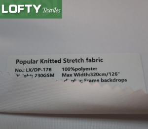 Boya süblimasyon gerginlik için 230gsm alman <span class=keywords><strong>B1</strong></span> örme streç kumaş taşınabilir ekran arka planında - Product Image 2