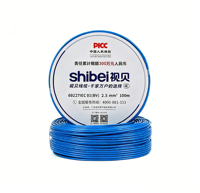 Cable de Cobre Sólido BV de 1.5-2.5mm2, Color Azul Vibrante, Aislamiento de PVC, Un Solo Núcleo, para Circuitos de Iluminación en Edificios, con Certificación CE y RoHS