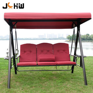 Kursi Ayun Tiga Dudukan Logam Baja Modern untuk Penggunaan di Hotel, Taman, Vila dengan Bantal Tahan Air untuk 3 Orang - Product Image 4