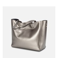 Maßge schneiderte Office Lady Wein Rotgold Silber Lady Mehrfarbige Einkaufstasche Cross body Hard Pu Leder handtasche mit Reiß verschluss