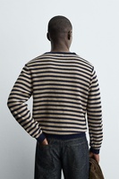 A/W 2026 Vente en gros Pull à col rond à rayures marbrées pour hommes