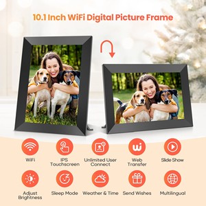 Cadre photo numérique intelligent IPS 10,1 pouces avec WiFi, partage à distance, écran tactile, rotation automatique – Le cadeau idéal pour les parents et les amis - Product Image 6