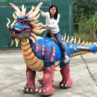 Manège de dinosaure animatronique, dragon chinois électrique grandeur nature, Kylin marchant, manège pour enfants à vendre