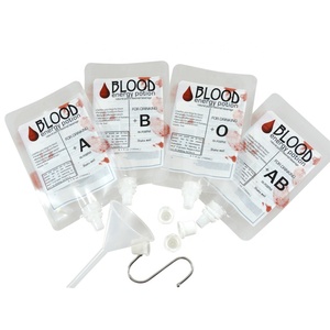 Paquete de 20 Bolsas de Bebida con Forma de Bolsa de <span class=keywords><strong>Sangre</strong></span>, Frascos de Doctor, Bebida Energética, Decoraciones de Enfermeras, Envases de Halloween, Bolsa de Agua con Boquilla de Plástico para Jugos y Bebidas - Product Image 2