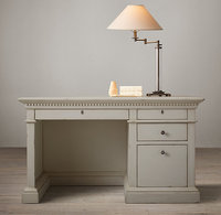 Bureau d'ordinateur en bois de chêne massif Antique rétro français St.james 55 "bureau Table de travail rustique bureau d'écriture champêtre Vintage