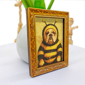 1 <span class=keywords><strong>aimant</strong></span> de réfrigérateur en forme de bouledogue habillé d'un costume d'abeille |   Mini peinture décorative en bois, décoration créative pour la maison et la cuisine, accessoires mignons pour chiens - Product Image 6