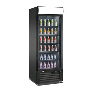 Convenience Store Single Door Freezer Commercial Shelves Adjustable Showcase Gelato Cold Storage Glass Vertical Chiller