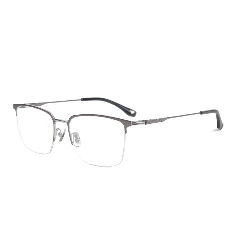 Yarım çerçevesiz saf titanyum çerçeve gözlük çerçeveleri gözlük çerçevesi yeni tasarımcı moda metal gözlük gözlük