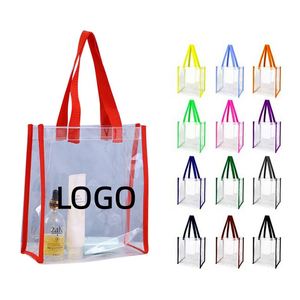Multifunction Custom Logo Promotional Clear <b>Tote</b> Bag Bulk 12 X 12 X 6 Inch <b>Plastic</b> <b>Tote</b> Bag - Product Image 1