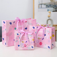 Mignon rose bleu papier paquet sacs nouveau-né premier anniversaire bébé douche enfants fête cadeaux butin sac