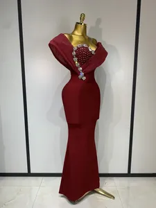 Vestido largo de punto con un solo hombro, diamantes brillantes y vendaje, sexy, de lujo, elegante, para fiesta de cumpleaños, estilo celebridad, para mujer - Product Image 2