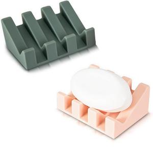 Jabonera de silicona con autodrenaje, bandeja antideslizante para ahorrar jabón para baño, cocina, esponja, almohadilla de <span class=keywords><strong>goma</strong></span>, soporte para escurridor de jabón - Product Image 6