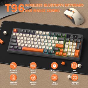 <span class=keywords><strong>Clavier</strong></span> et Souris sans Fil Mécaniques Double Mode Free Wolf T96, Kit 94 Touches avec Éclairage <span class=keywords><strong>LED</strong></span>, Rechargeable et Silencieux - Product Image 4