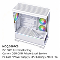 Boîtier PC ATX Mid Tower V100 à succès, avec écran d'affichage en verre trempé, compatible GPU 430 mm, radiateur 360 mm, flux d'air optimisé