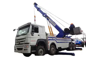 China heavy duty rotate wrecker truck manufacturer Sinotruck HOWO 380HP 8x4 30 tons rotator wrecker truck for sale