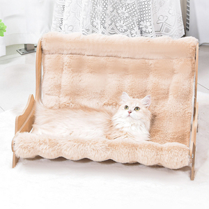 Großhandel Indoor-Holz-Katzenbett mit erhöhter Liegefläche, Holz-Haustierbett für Welpen - Product Image 1